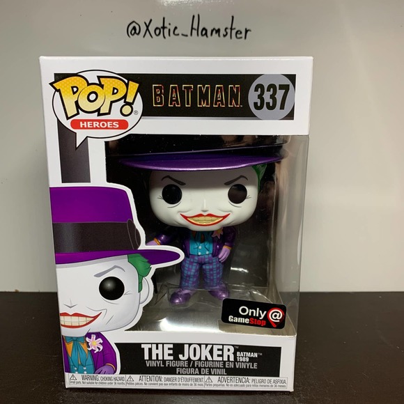 Funko Pop! Heroes #337 The Joker (Metallic) Batman 1989 GameStop Exclusive